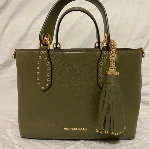 Michael Kors Olive Green Brooklyn Small Satchel - Picture 2 of 3